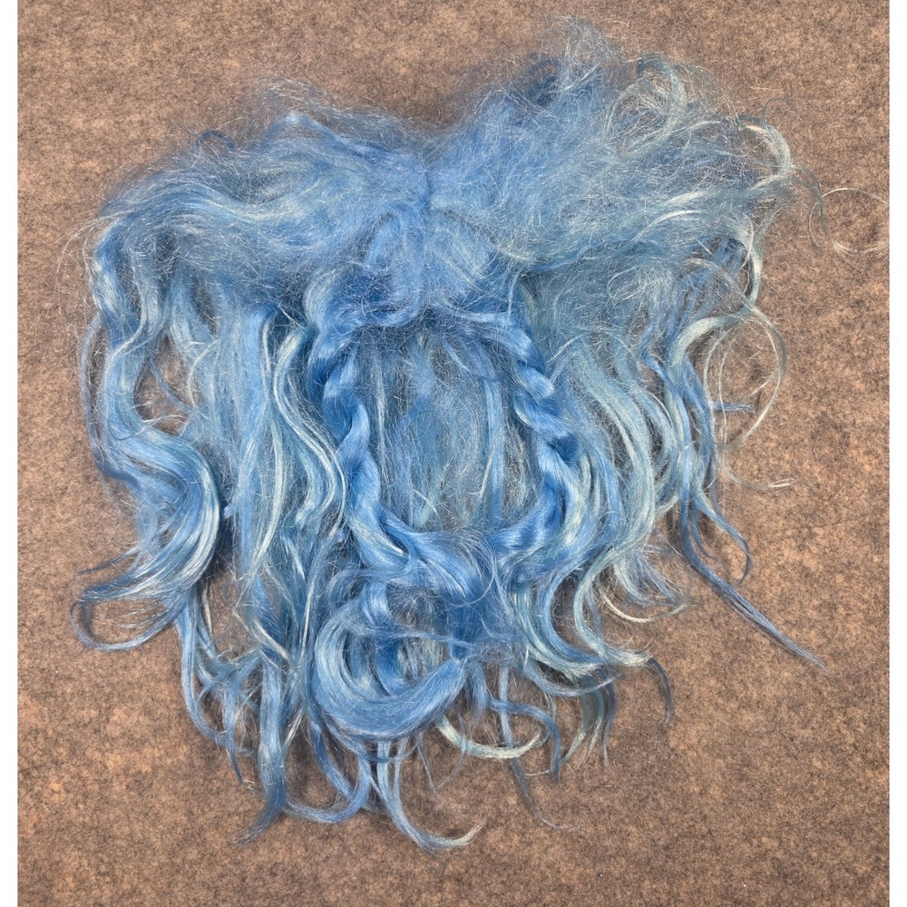 Disney Zombies 3 Addison Alien Costume Wig Blue Wavy Braided Cosplay Accessory